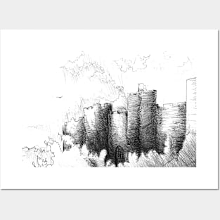 Castle ink sketch - vintage inspired fine art and designs Posters and Art